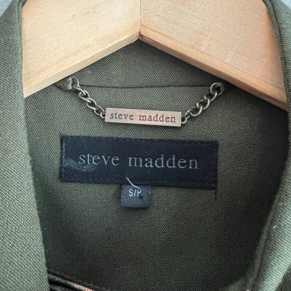 Steve Madden Womens Mid-Length Military Jacket Size SMALL in Army Green - Picture 6 of 13